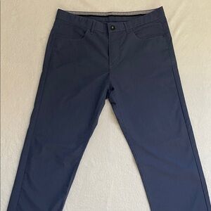 Calvin Klein Men's Dark Blue Checkered Pants
